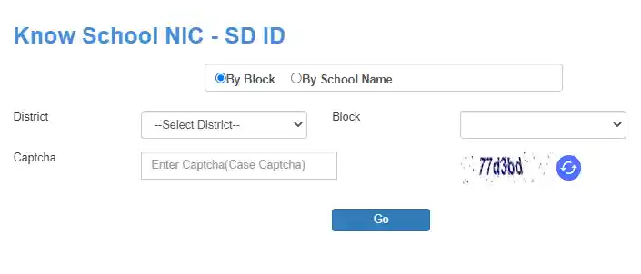 Know School NIC-SD ID By Block